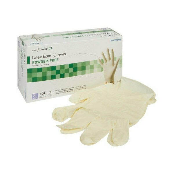 Mckesson Confiderm Latex Exam Glove, Extra Large, Ivory, 100PK 14-430